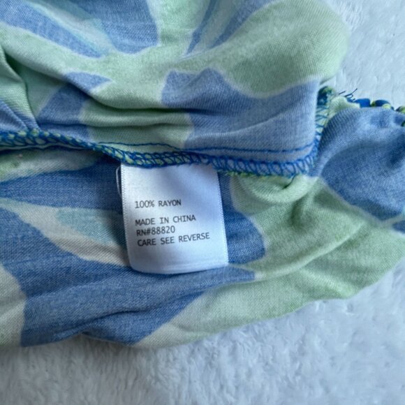 Haute Hippie Womens Tie-Front Button-Up Blouse XL Blue & Green Leaf Print NWOT - Picture 5 of 9